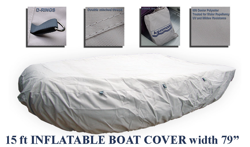 Accessories for 15.5' inflatable boat with ALUMINUM FLOOR-15'_15.5' boat cover (470cm)  WIDTH 79