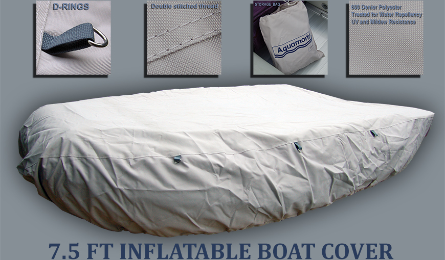 Inflatable Boat Cover, Beam 4.7 - 5.2 FT, fit Length 8.3 - 11.5 FT