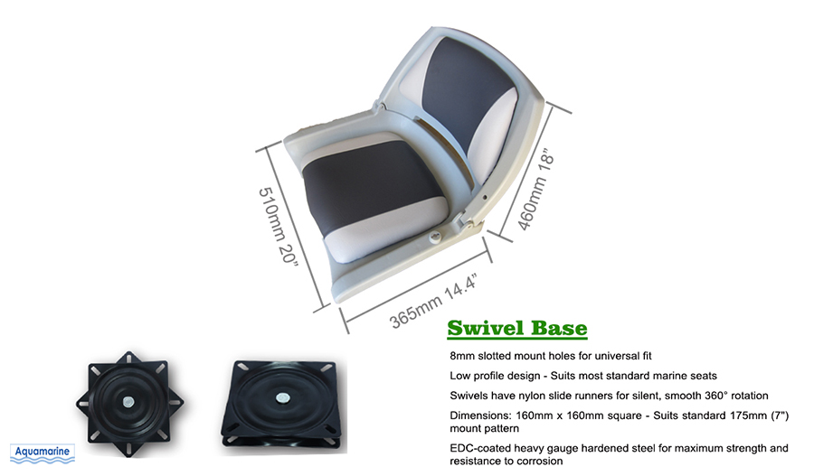 Boat fold up seat with the swivel