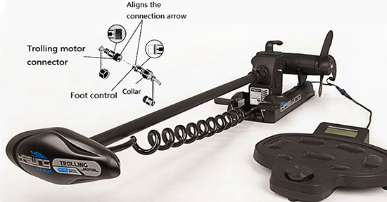 Haswing Cayman foot control trolling motor connection  