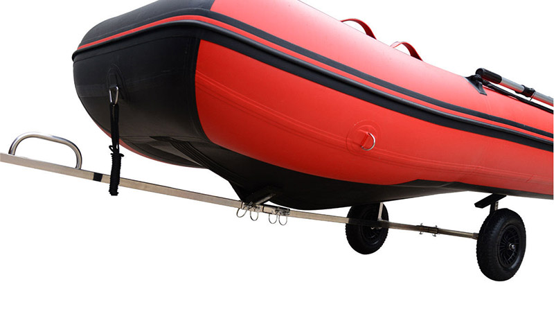 Hand launching trailer for inflatable boats