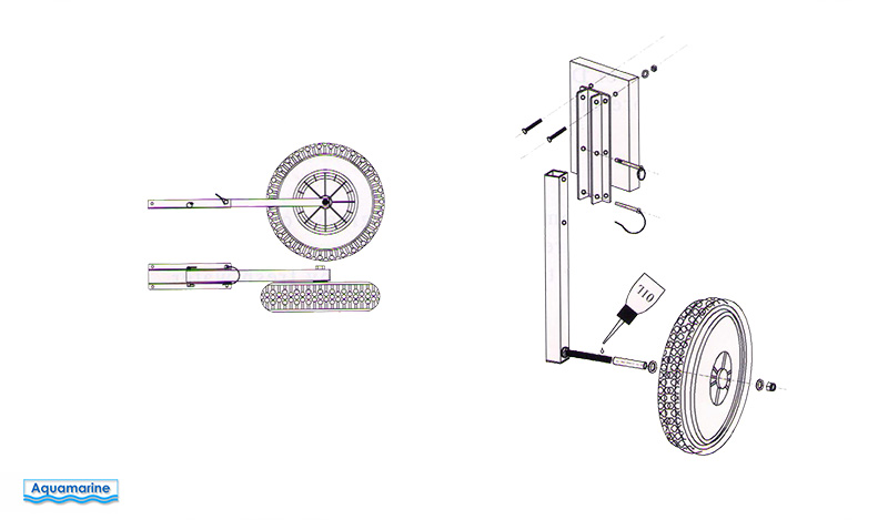 HEAVY duty Boat wheels assembly