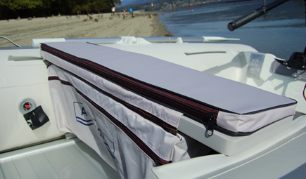 Storage bag  with Cushion under seat of inflatable boat bench
