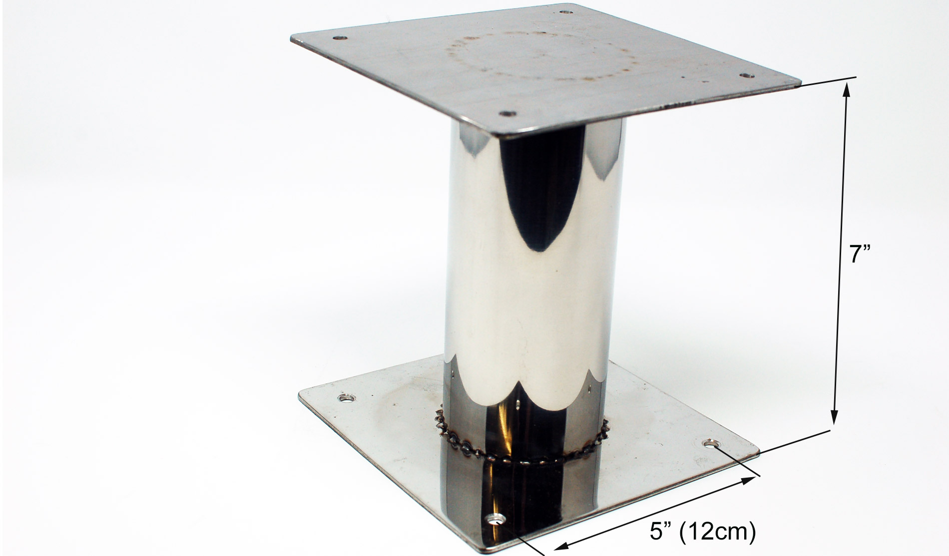 Boat seat Pedestal Stainless 7 inches