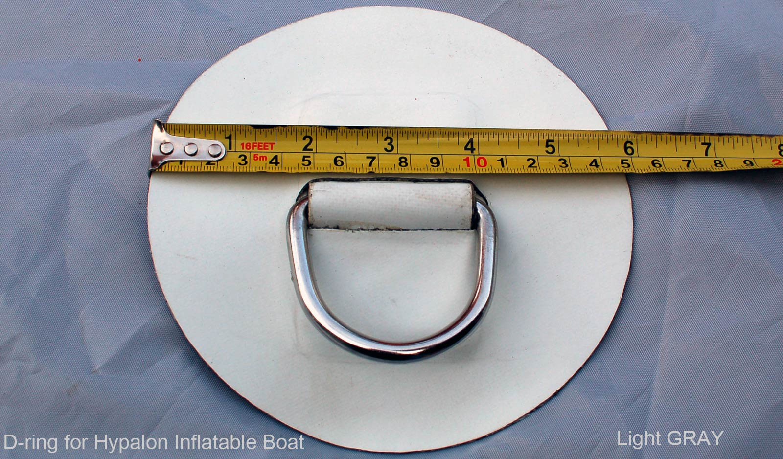 2Pcs  Inflatable Boat Stainless Steel D-RINGS PVC Patch Blck 15 CM Across 