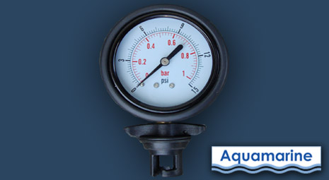 Air pressure gauge for inflatable boat